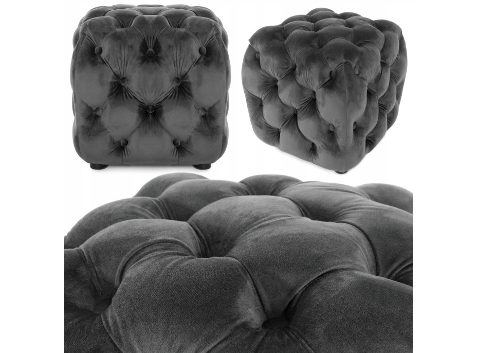 Taburet CUBE - sivý