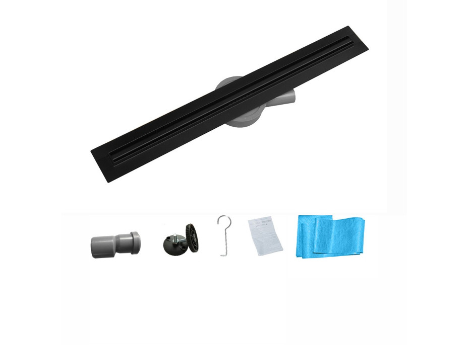 Sprchový žľab maxmax Mexen FLAT 360 SLIM - čierny, 1741060