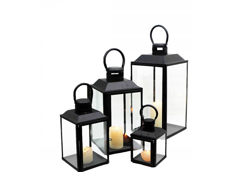 Čierne lucerny - 4 kusy