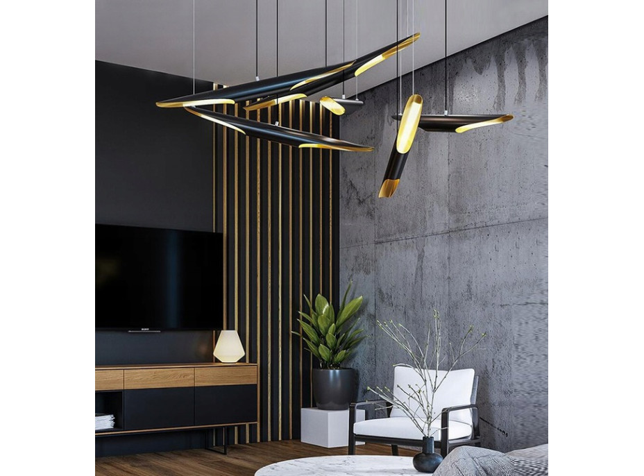 Stropné svietidlo TUBE 60 cm - čierne