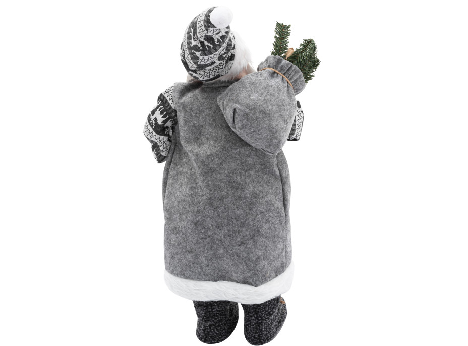 Vianočné dekoratívne figúrka Santa Claus - šedý - 83 cm