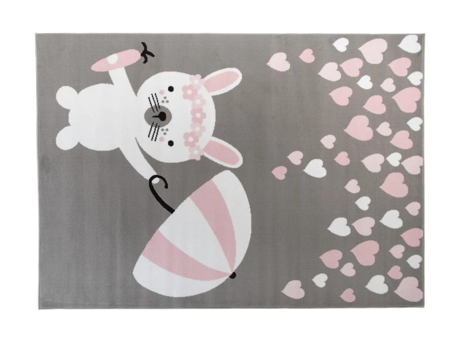 Detský koberec PASTEL králiček - sivý - 120x170 cm