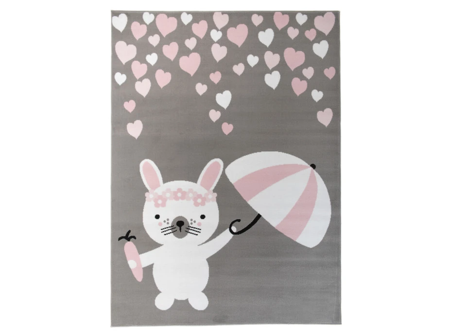 Detský koberec PASTEL králiček - sivý - 120x170 cm
