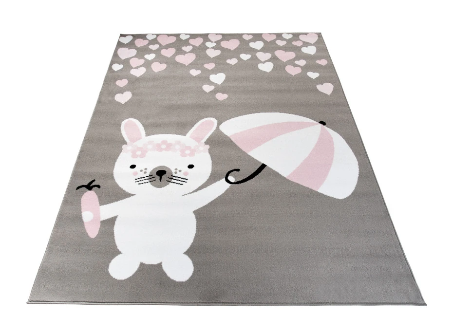 Detský koberec PASTEL králiček - sivý - 120x170 cm
