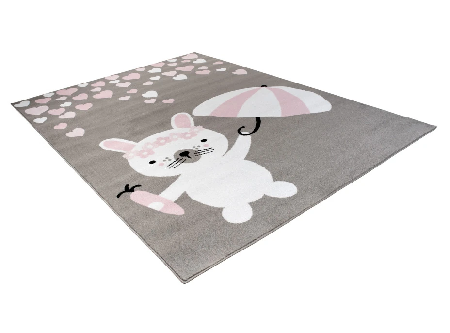 Detský koberec PASTEL králiček - sivý - 120x170 cm