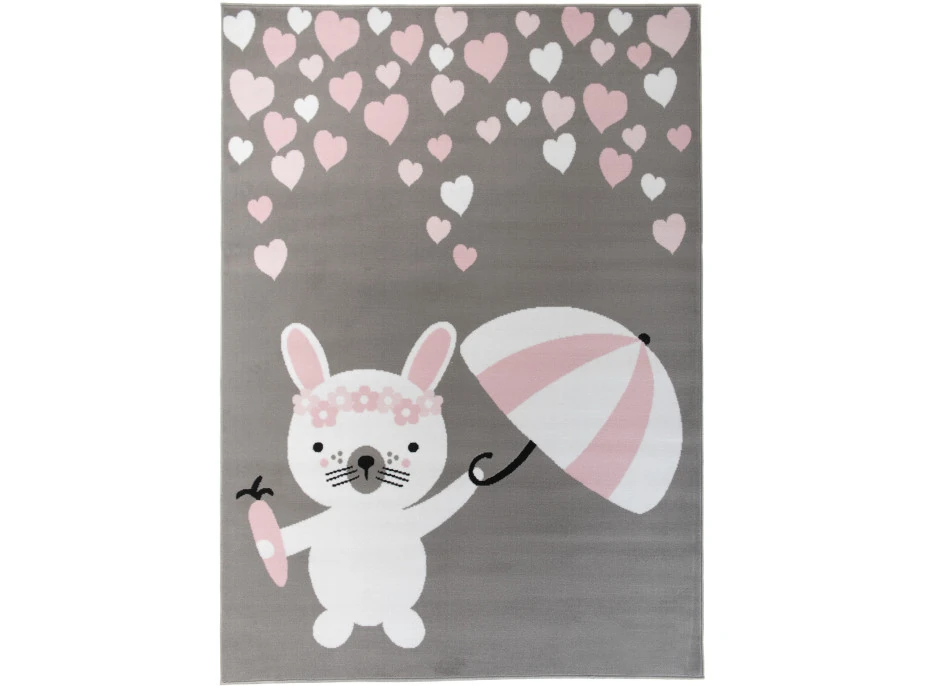 Detský koberec PASTEL králiček - sivý - 120x170 cm