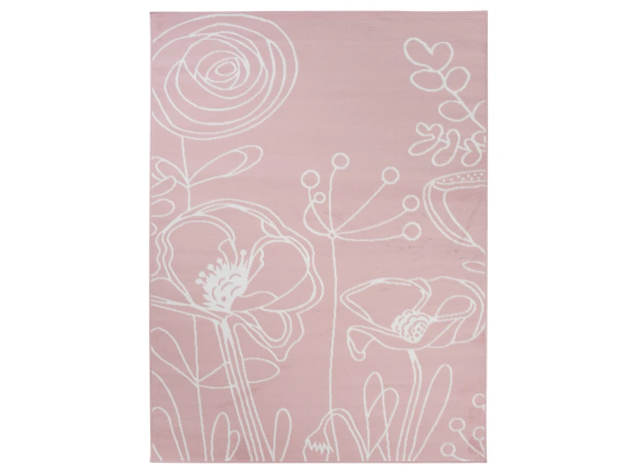 Detský koberec PASTEL kvety - ružový - 120x170 cm