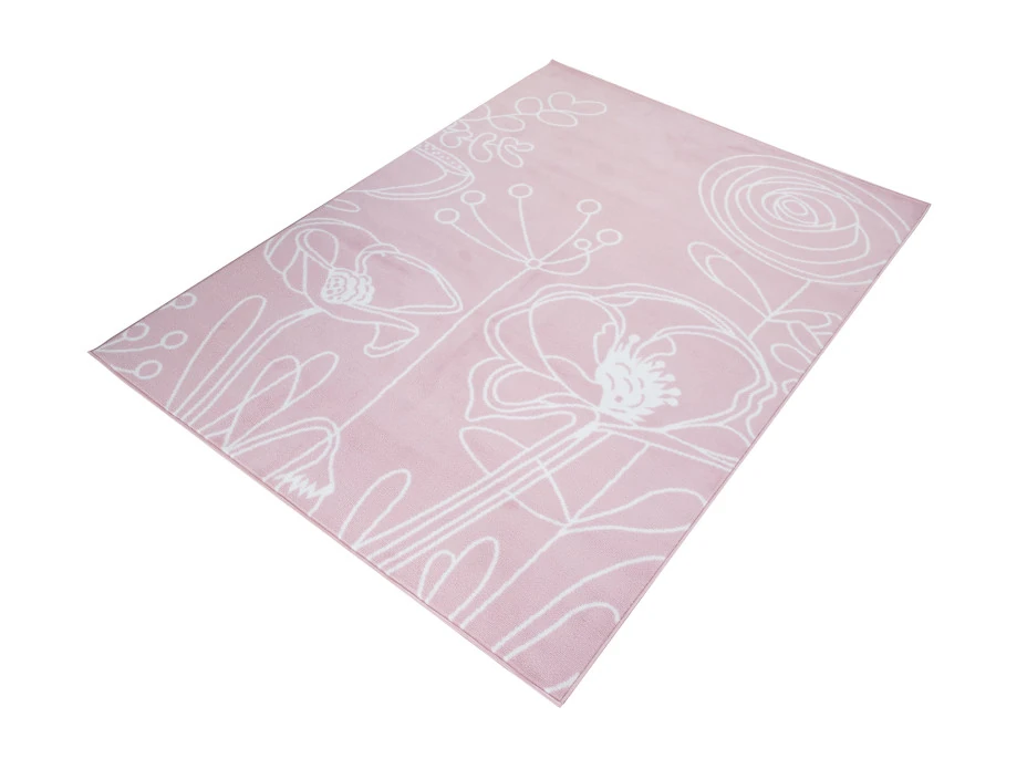 Detský koberec PASTEL kvety - ružový - 120x170 cm