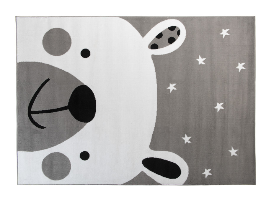 Detský koberec PASTEL ľadový medvedík - sivý - 140x200 cm