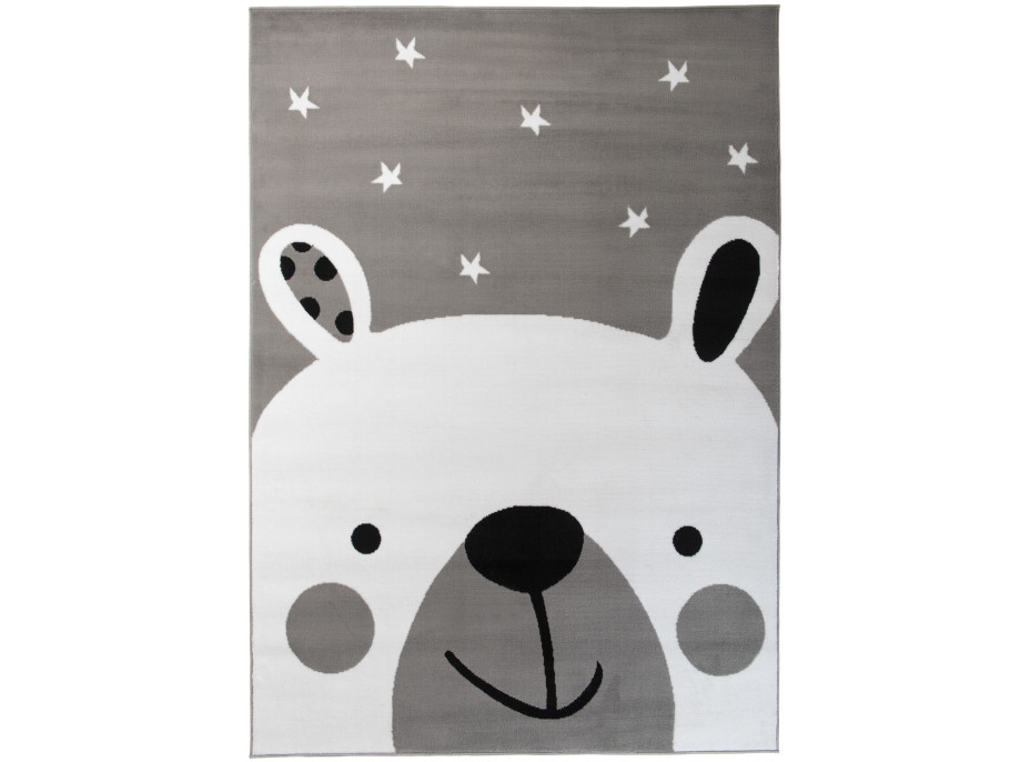 Detský koberec PASTEL ľadový medvedík - sivý - 140x200 cm