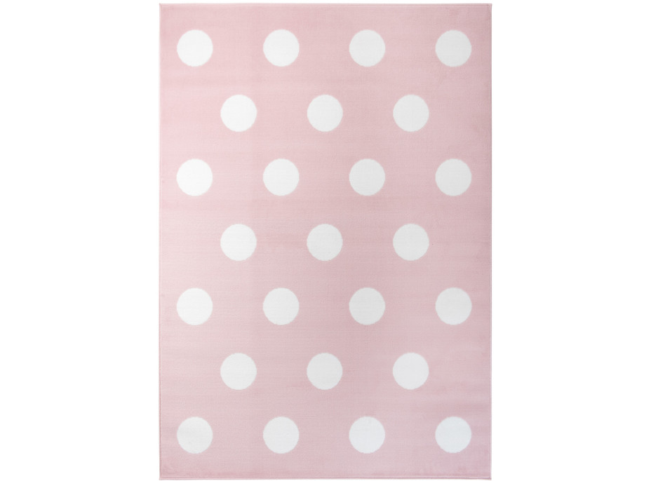 Detský koberec PASTEL bodkami - ružový - 140x200 cm