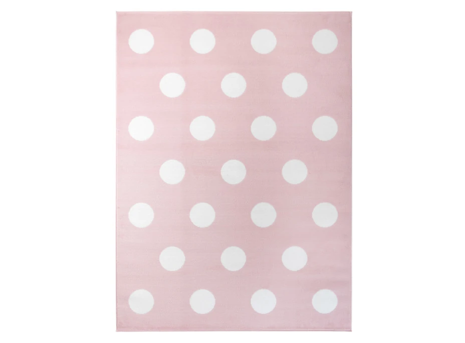 Detský koberec PASTEL bodkami - ružový - 140x200 cm