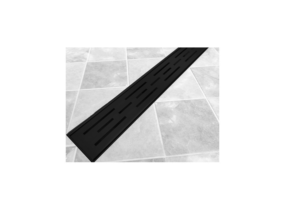 Odtokový sprchovací žľab LINUS BLACK - čierny