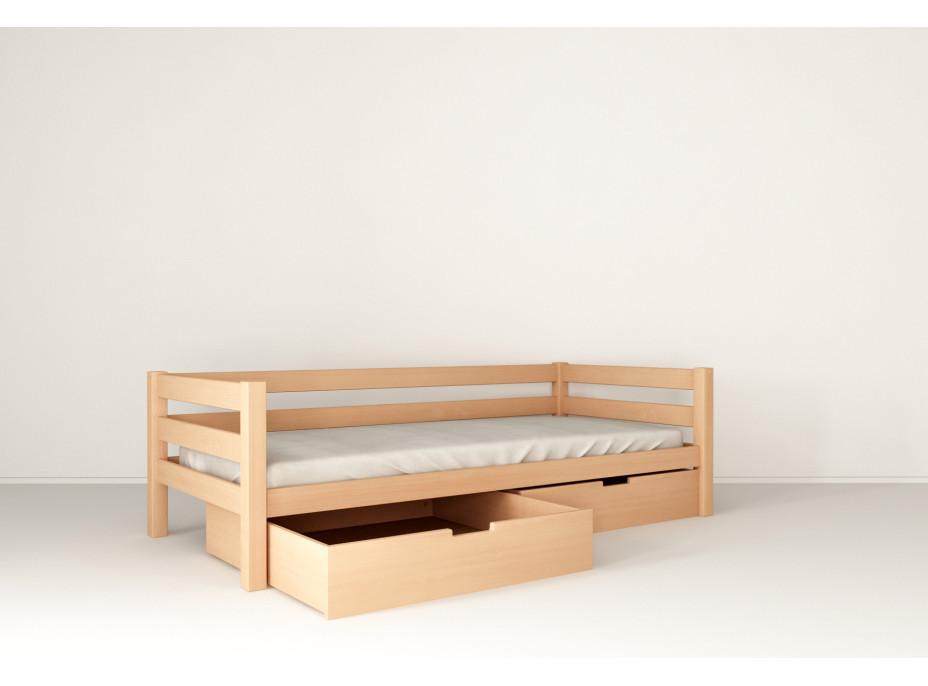 Detská posteľ z masívu BUK - NINA 200x90cm - prírodná