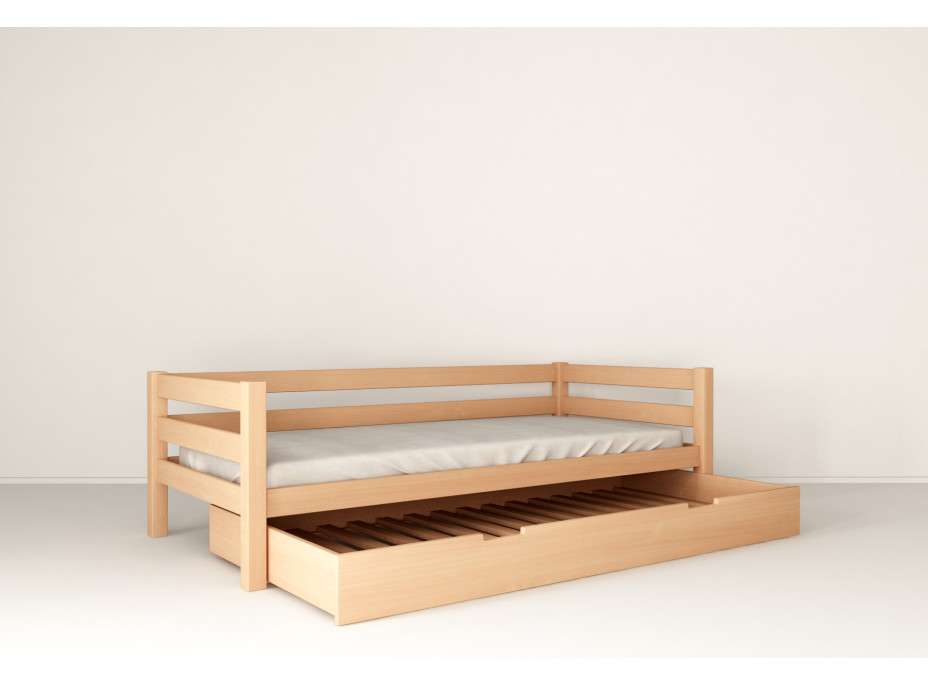 Detská posteľ z masívu BUK - NINA 200x90cm - prírodná