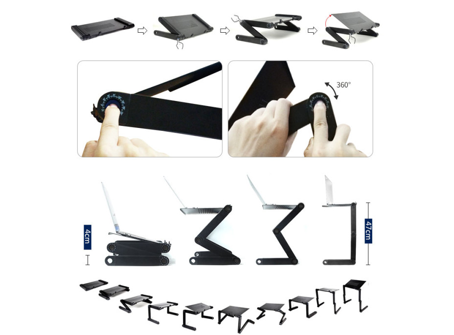 Skladací stolík pod notebook 4-47 cm