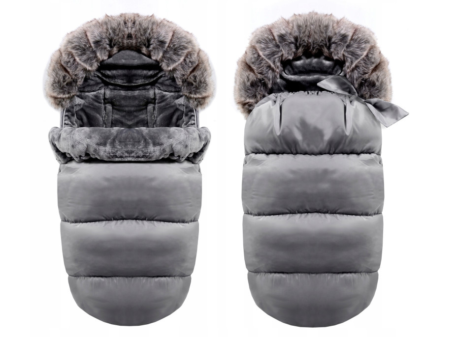 Fusak - šedý s kožušinou