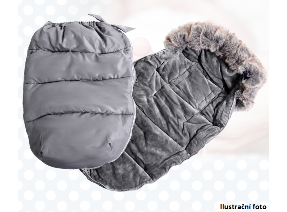 Fusak - šedý s kožušinou
