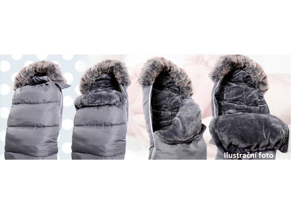 Fusak - šedý s kožušinou