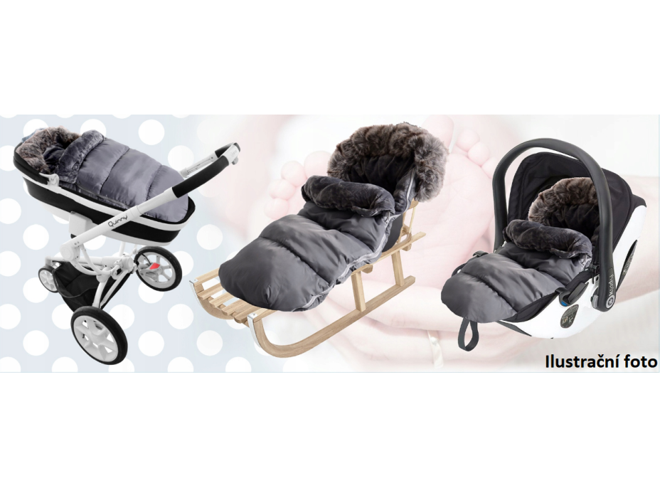 Fusak - šedý s kožušinou