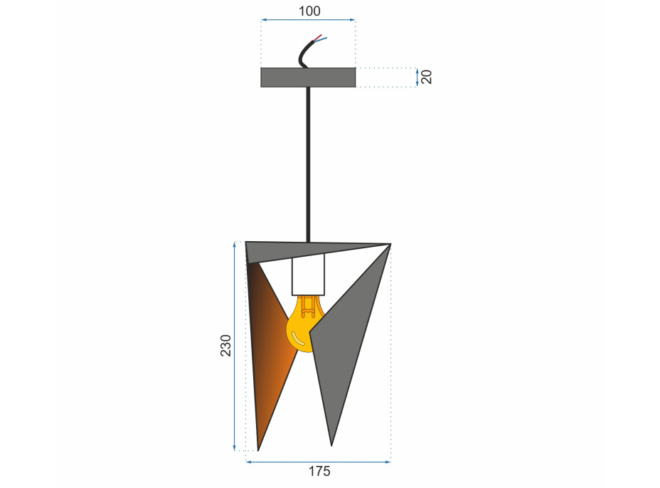 Stropné svietidlo LOFT 3D TRIANGL