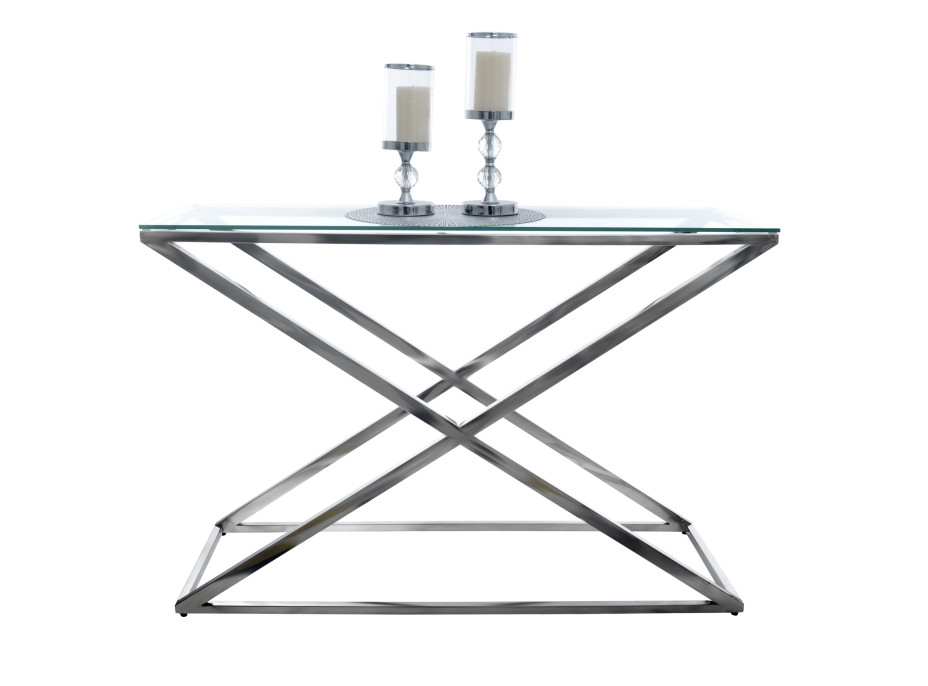 Konzolový stolík CROSS 120x40x79 cm - kov / sklo