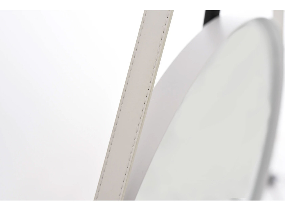 Okrúhle zrkadlo na pásku LOFT 50 cm - biele