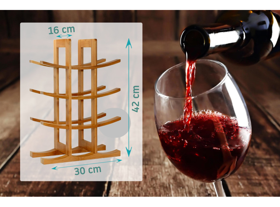 Bambusový stojan na víno - 12 fliaš