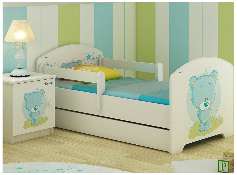 Detská posteľ - MODRÝ MACKO 140x70 cm