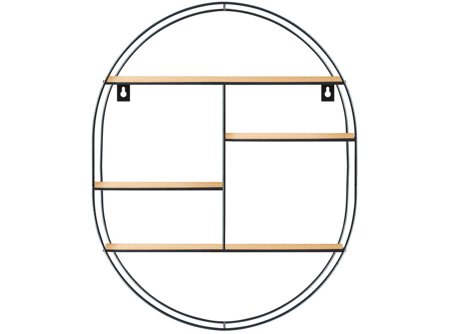 Závesný regál LOFT oval - kovový - 50x40x10 cm