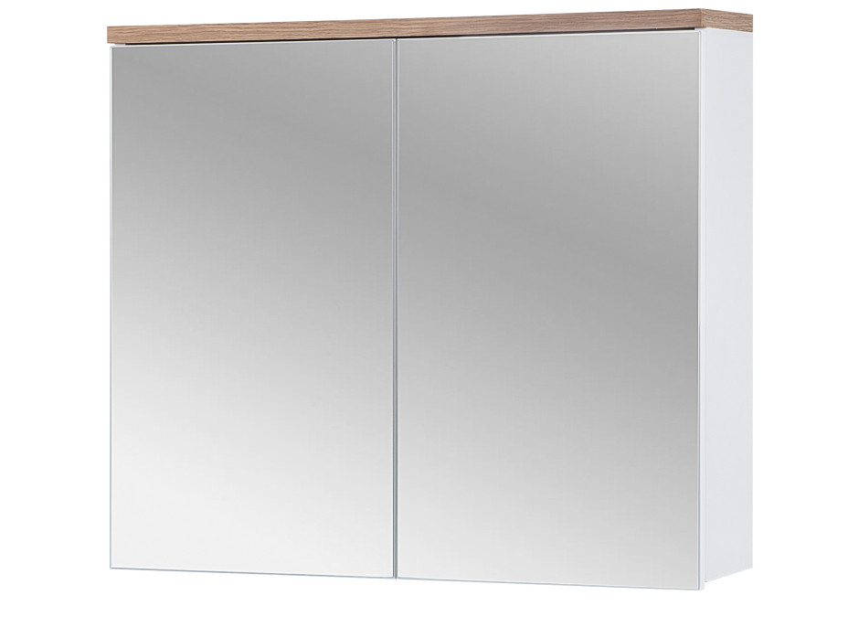 Kúpeľňová závesná skrinka BALI biela so zrkadlom 80 cm