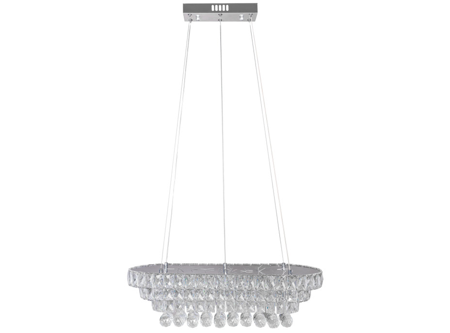 Stropné LED krištáľové svietidlo PLATON longer - 102W - s ovládačom