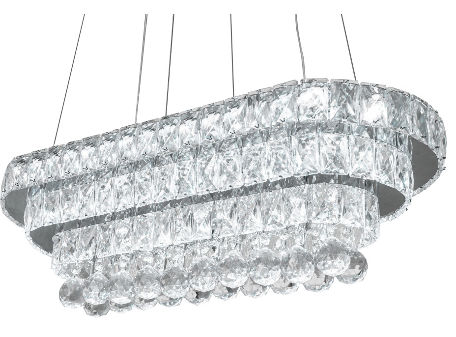 Stropné LED krištáľové svietidlo PLATON longer - 102W - s ovládačom