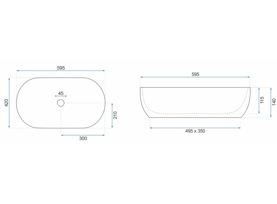 Keramické umývadlo MAXMAX Rea AMELIA 59