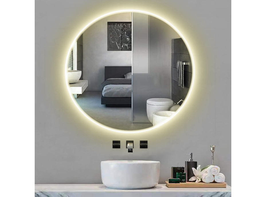 Okrúhle zrkadlo LOFT 60 cm s LED podsvietením