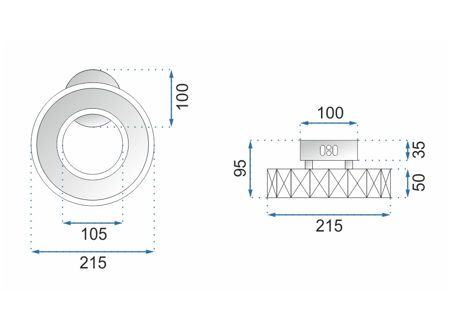 Nástenné LED krištáľové svietidlo PLATON circle - 20 / 10W