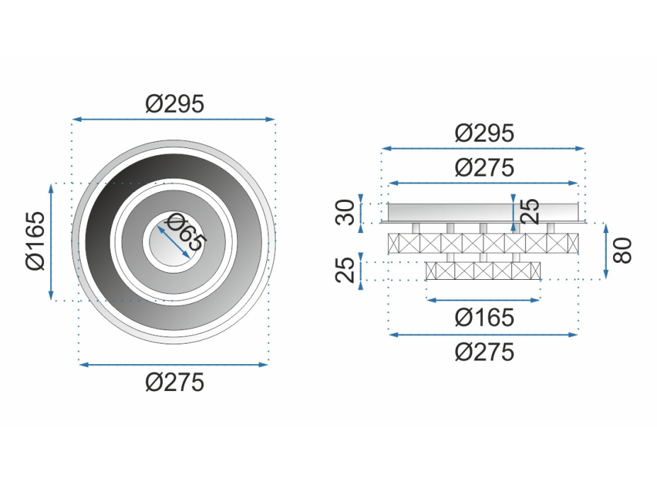 Stropné LED krištáľové svietidlo PLATON double circle - 24W