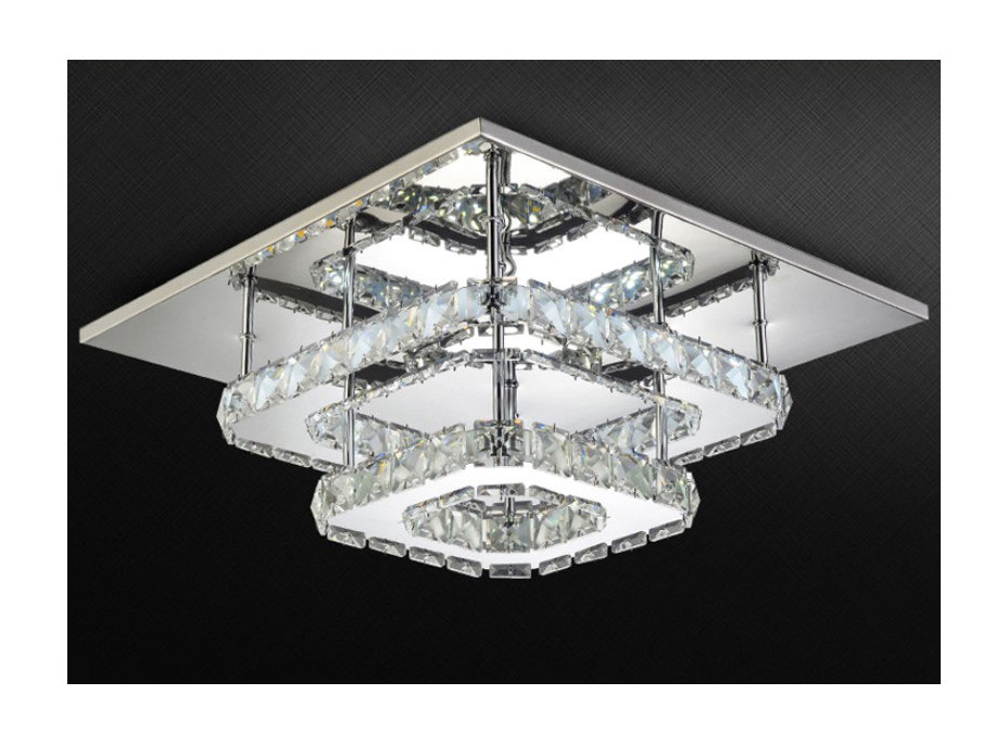 Stropné LED krištáľové svietidlo PLATON double square - 24W