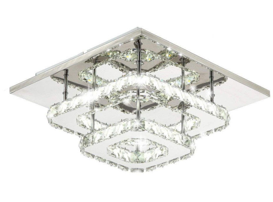 Stropné LED krištáľové svietidlo PLATON double square - 24W