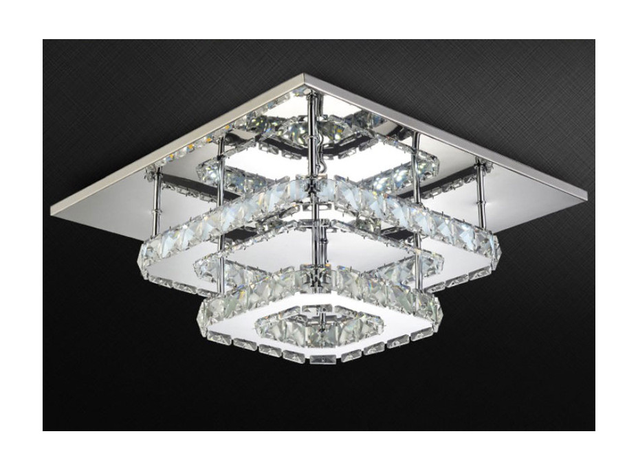 Stropné LED krištáľové svietidlo PLATON double square - 24W