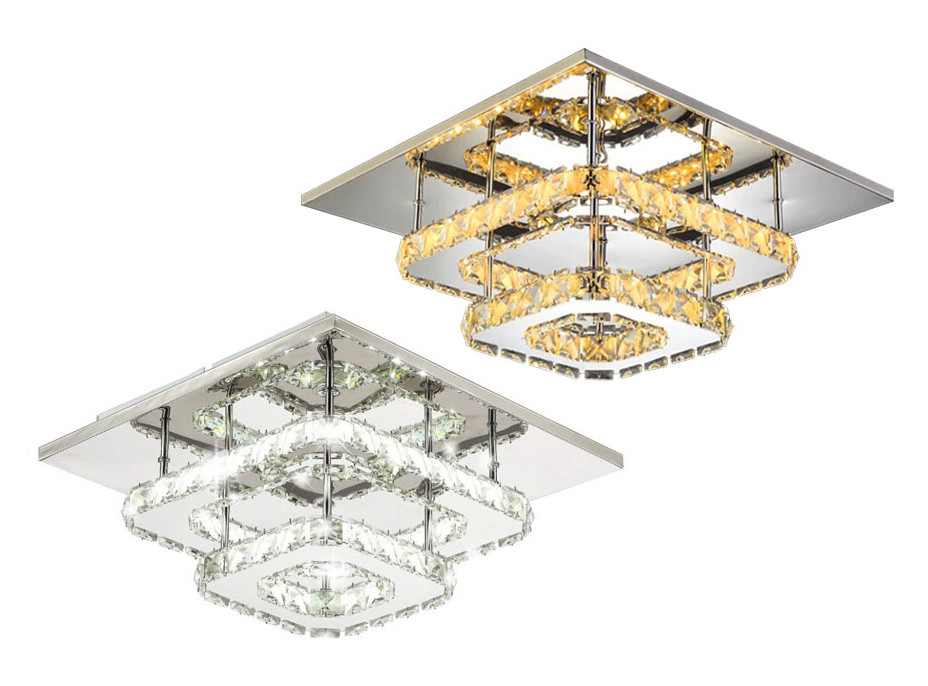 Stropné LED krištáľové svietidlo PLATON double square - 24W