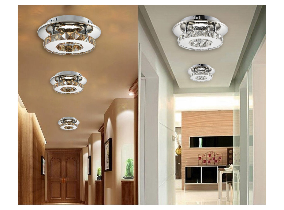 Stropné LED krištáľové svietidlo PLATON single circle - 8W