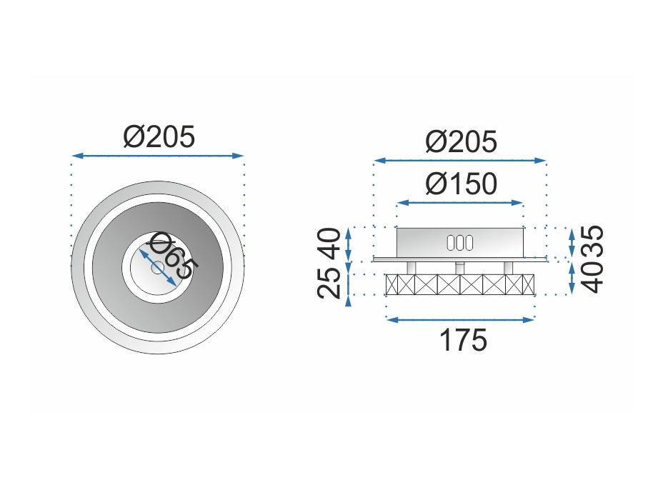 Stropné LED krištáľové svietidlo PLATON single circle - 8W