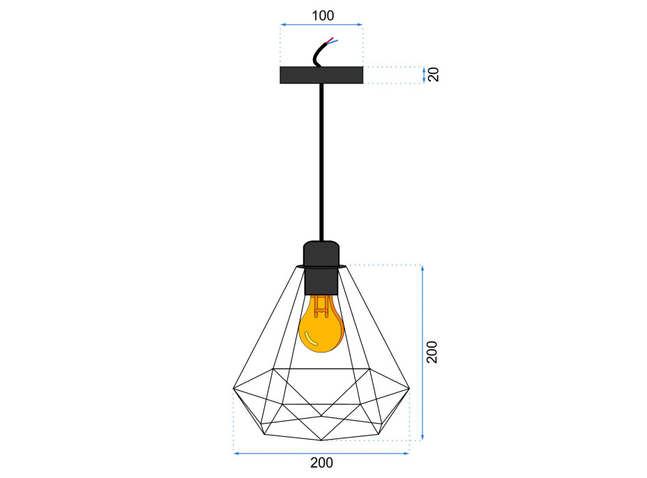 Stropné svietidlo DIAMONDS - čierne