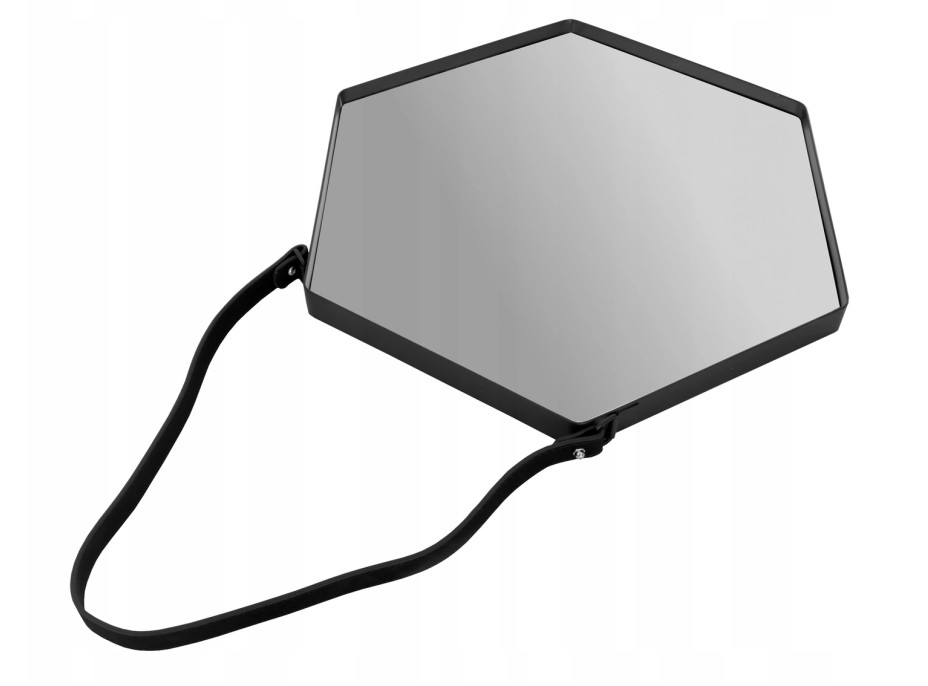 Šesťuholníkové zrkadlo LOFT HEXAGON 47 cm - s tenkým čiernym rámom