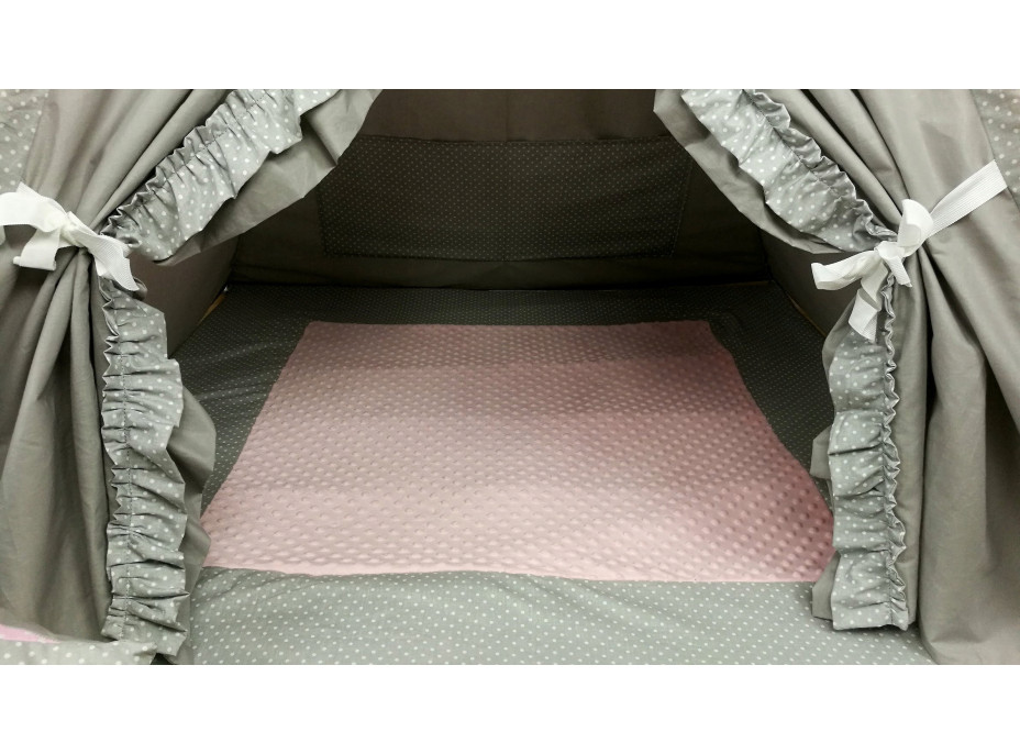 Detský stan TEEPEE (TÍPÍ) LUXURY s doplnkami - RUŽOVÁ ZOO