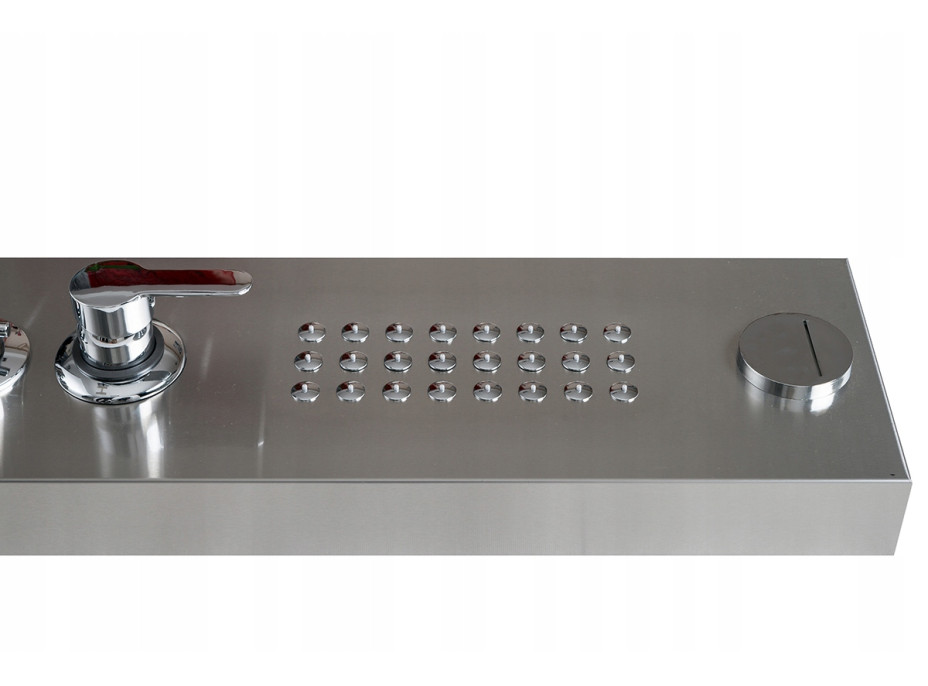 Sprchový panel MILANO 5v1 - s výtokom do vane a rádiom - chrómový matný