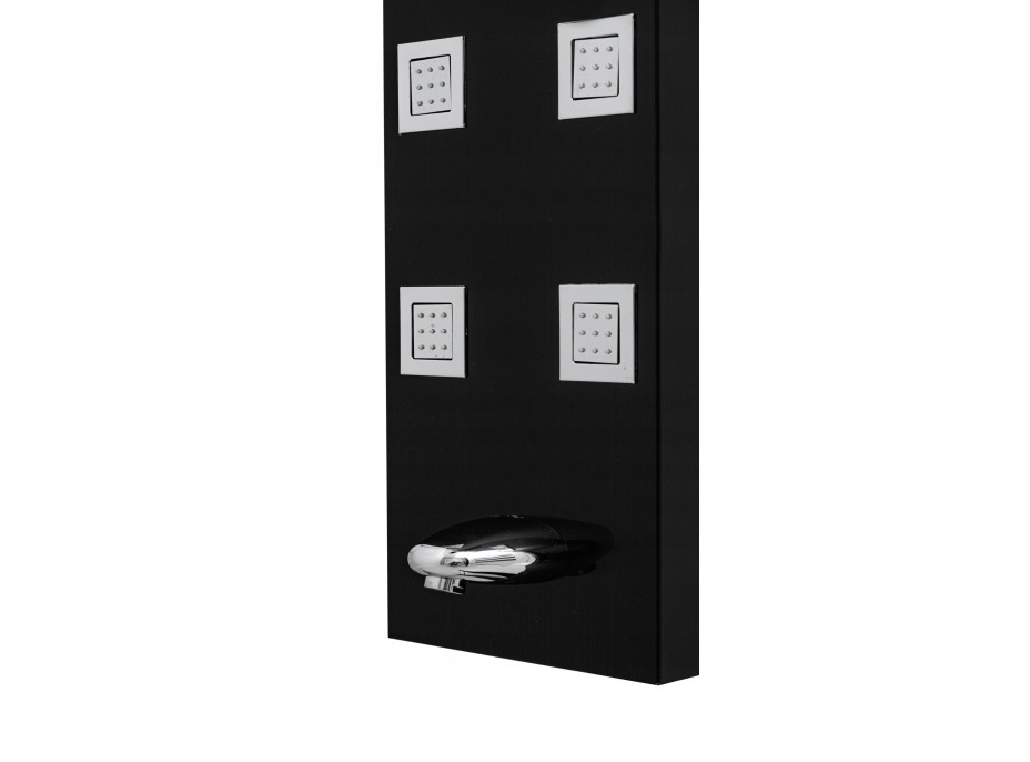 Sprchový panel PALERMO 4v1 - s výtokom do vane - čierny matný