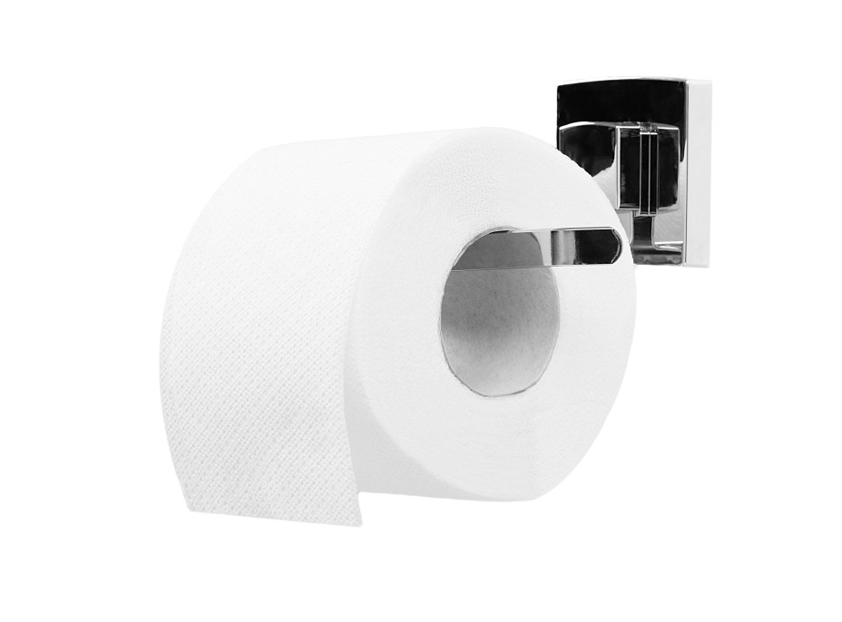 Držiak toaletného papiera - kovový - chrómový - s vákuovým uchytením
