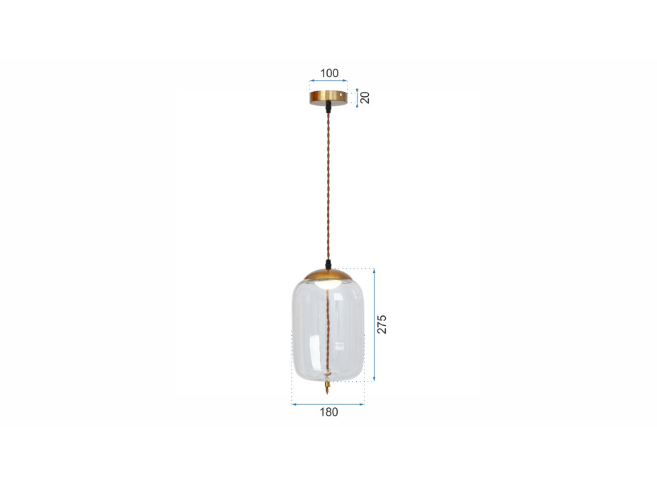 Stropné LED svietidlo HOVER typ A - 5W - rose gold / modré